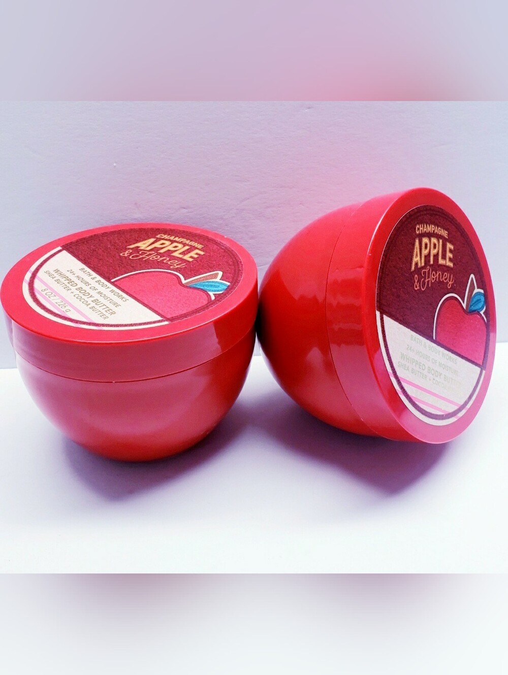Bath & Body Works CHAMPAGNE APPLE & HONEY Whipped Body Butter, 8 oz (2 pcs)
